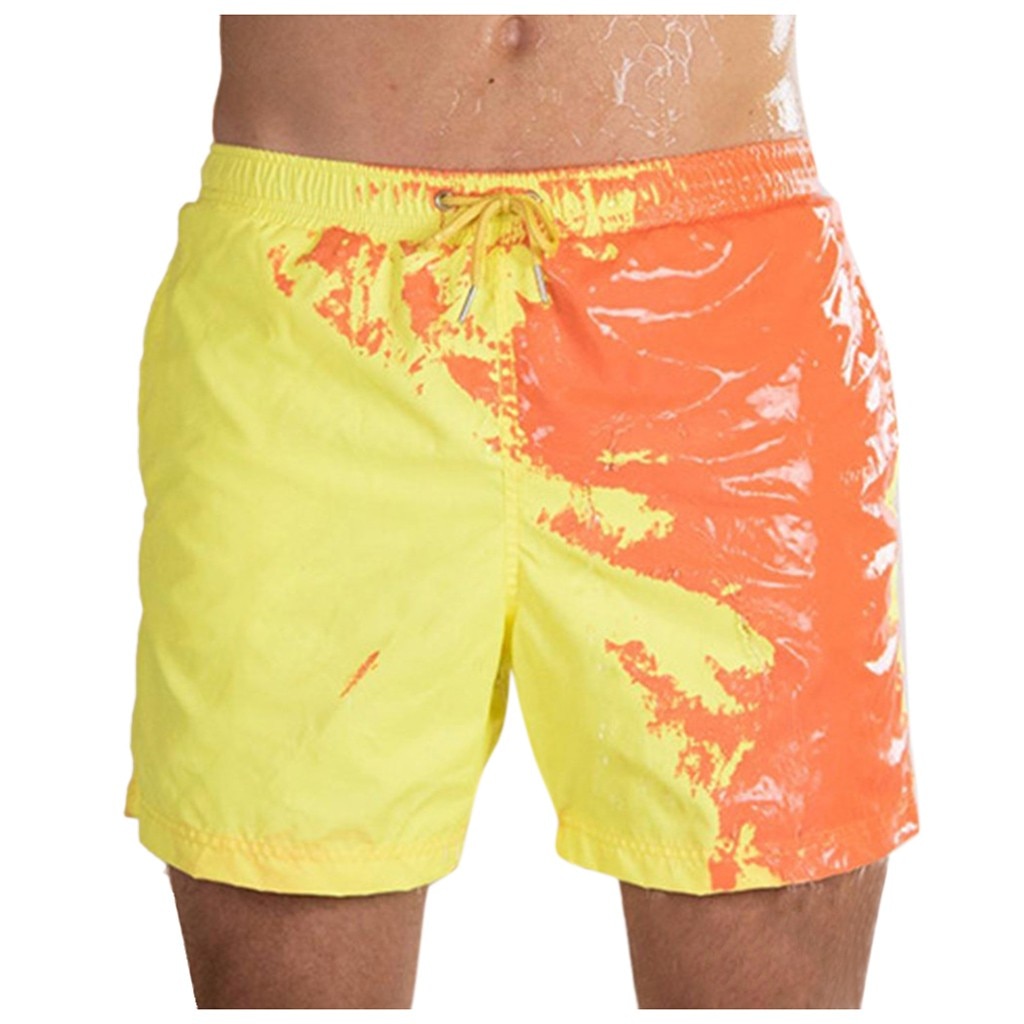 Summer men’s swimming shorts Temperature-Sensitive Color-Changing Beach ...
